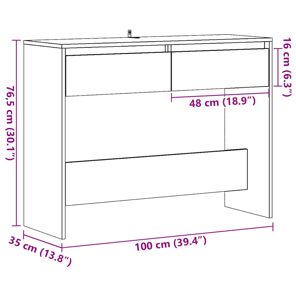 Konsolentisch Altholz-Optik 100x35x76,5 cm Holzwerkstoff