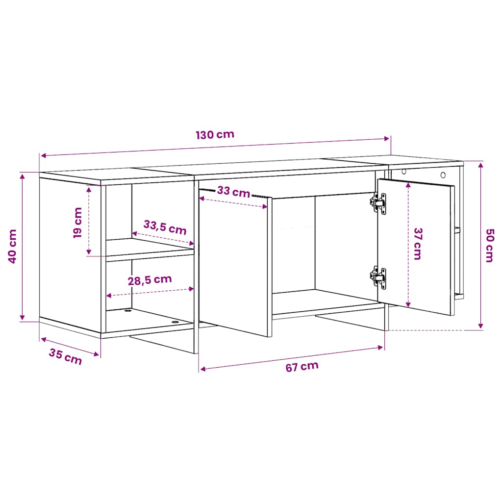 TV-Schrank Artisan-Eiche 130x35x50 cm Holzwerkstoff
