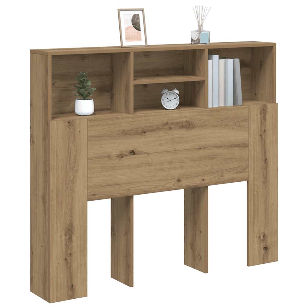 Bett-Kopfteil mit Ablagen Artisan-Eiche 120x19x103,5 cm