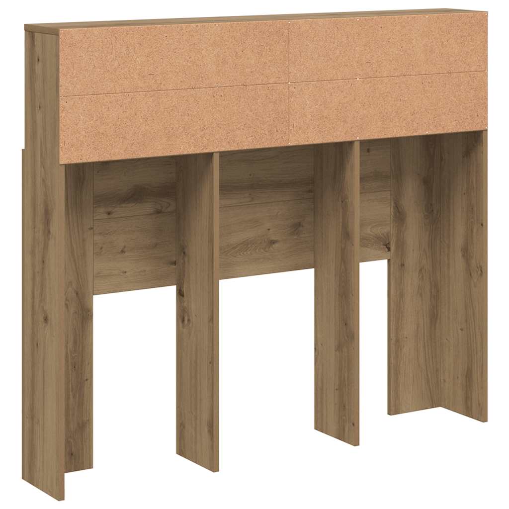 Bett-Kopfteil mit Ablagen Artisan-Eiche 120x19x103,5 cm