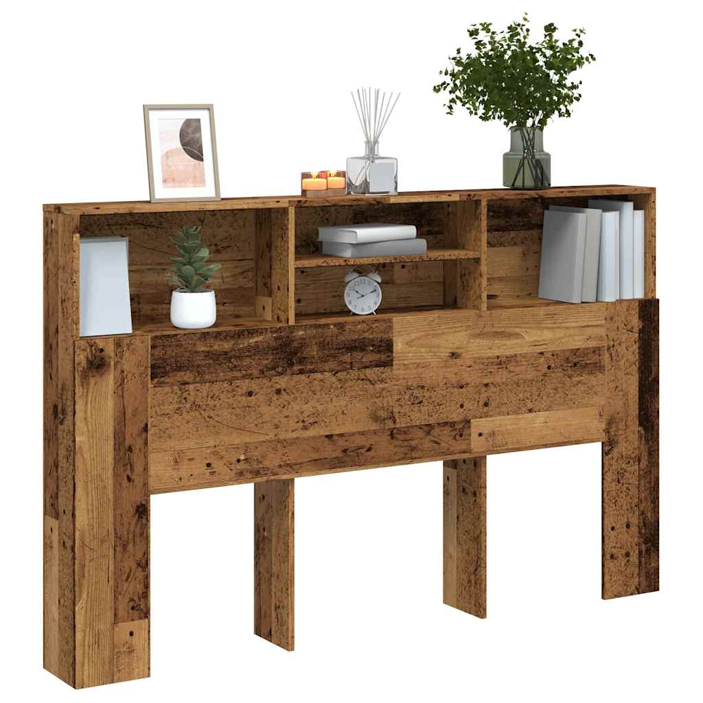 Kopfteil mit Stauraum Altholz-Optik 160x19x103,5 cm