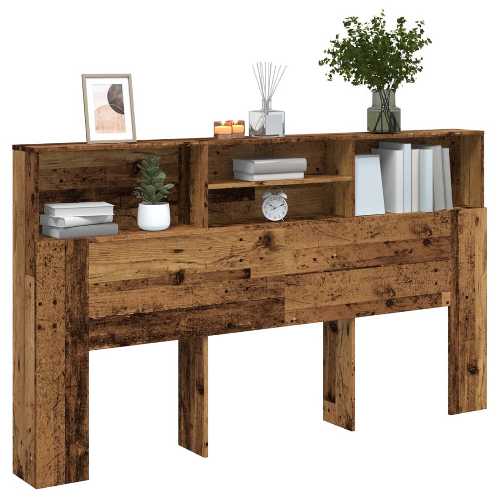Kopfteil mit Stauraum Altholz-Optik 180x19x103,5 cm
