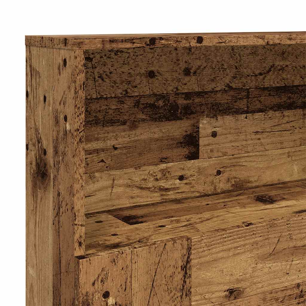Bett-Kopfteil mit Ablagen Altholz-Optik 200x19x103,5 cm
