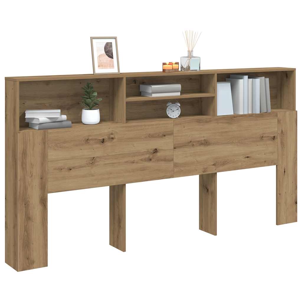 Bett-Kopfteil mit Ablagen Artisan-Eiche 200x19x103,5 cm