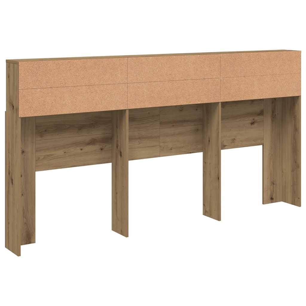 Bett-Kopfteil mit Ablagen Artisan-Eiche 200x19x103,5 cm