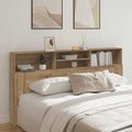 Bett-Kopfteil mit Ablagen Artisan-Eiche 200x19x103,5 cm