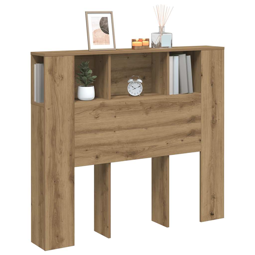 Kopfteil mit Ablagen Artisan-Eiche 120x19x104,5cm Holzwerkstoff