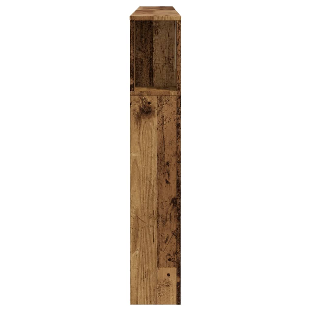 Kopfteil mit Ablagen Altholz-Optik 180x18,5x102,5 cm