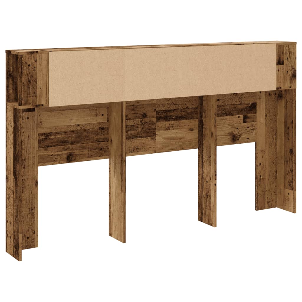 Kopfteil mit Ablagen Altholz-Optik 180x18,5x102,5 cm