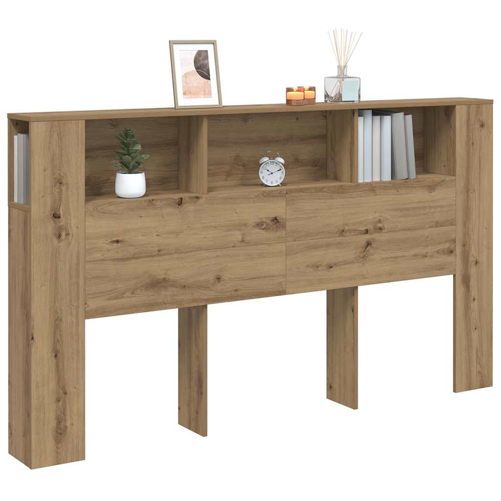 Kopfteil mit Ablagen Artisan-Eiche 180x18,5x102,5 cm