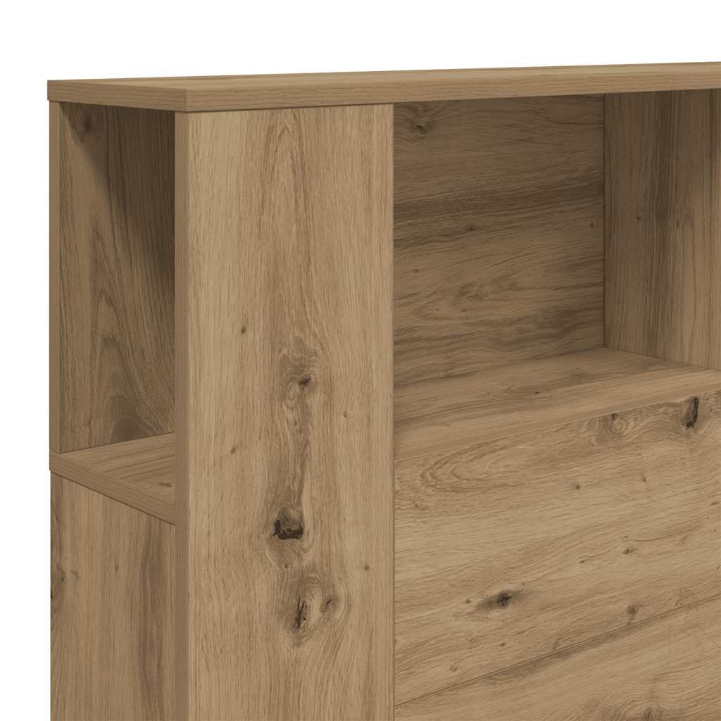 Kopfteil mit Ablagen Artisan-Eiche 180x18,5x102,5 cm