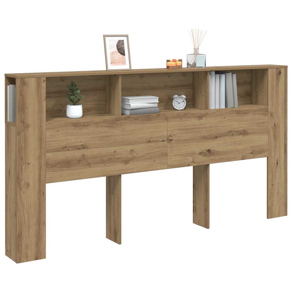 Bett-Kopfteil mit Ablagen Artisan-Eiche 200x18,5x102,5 cm