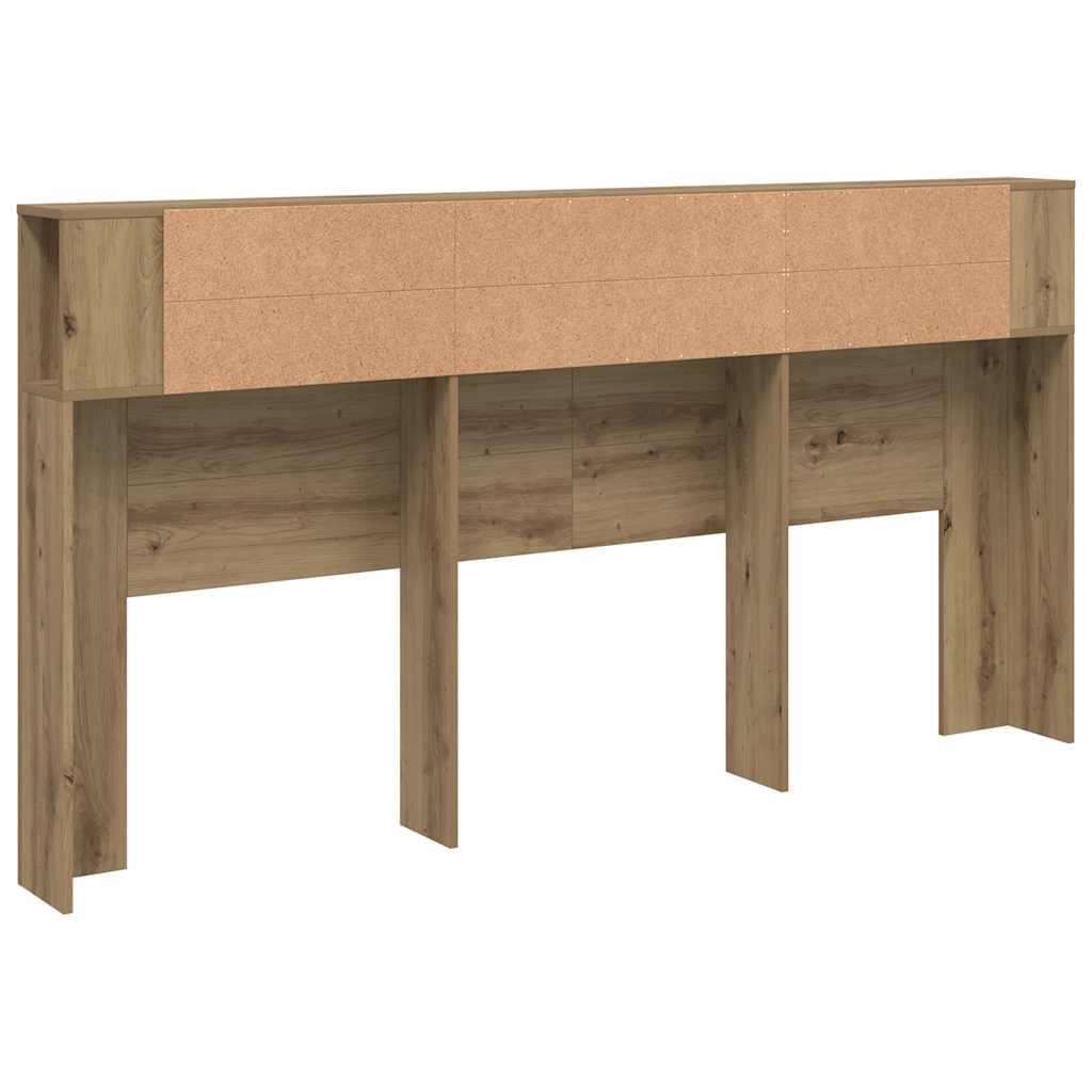 Bett-Kopfteil mit Ablagen Artisan-Eiche 200x18,5x102,5 cm