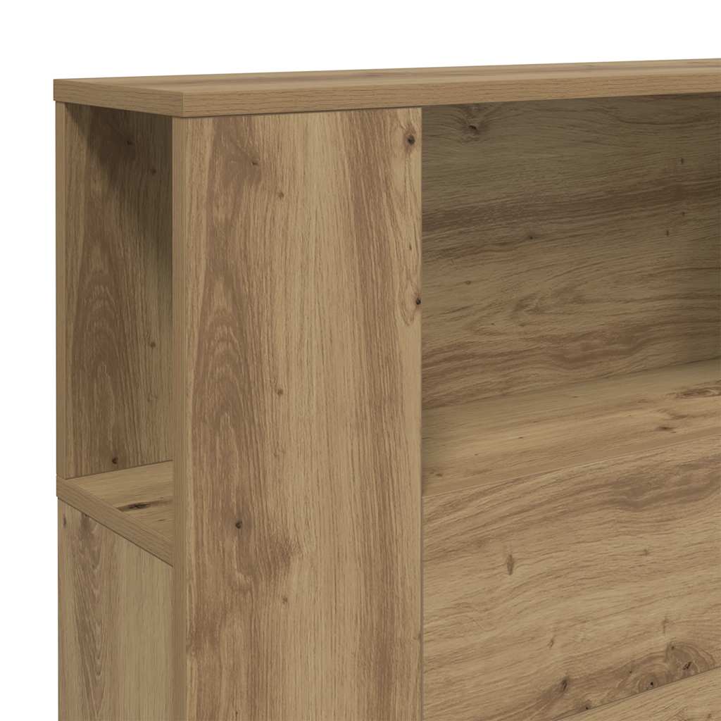Bett-Kopfteil mit Ablagen Artisan-Eiche 200x18,5x102,5 cm