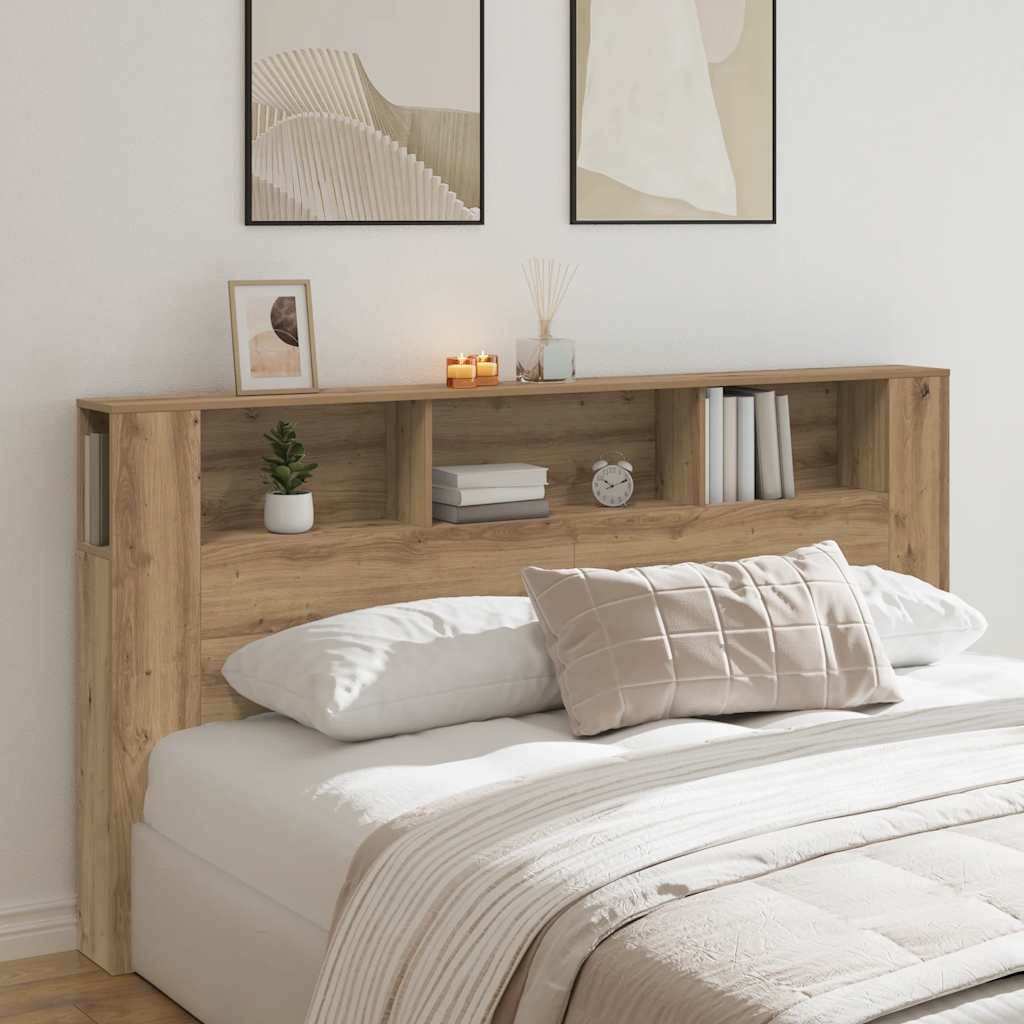 Bett-Kopfteil mit Ablagen Artisan-Eiche 200x18,5x102,5 cm