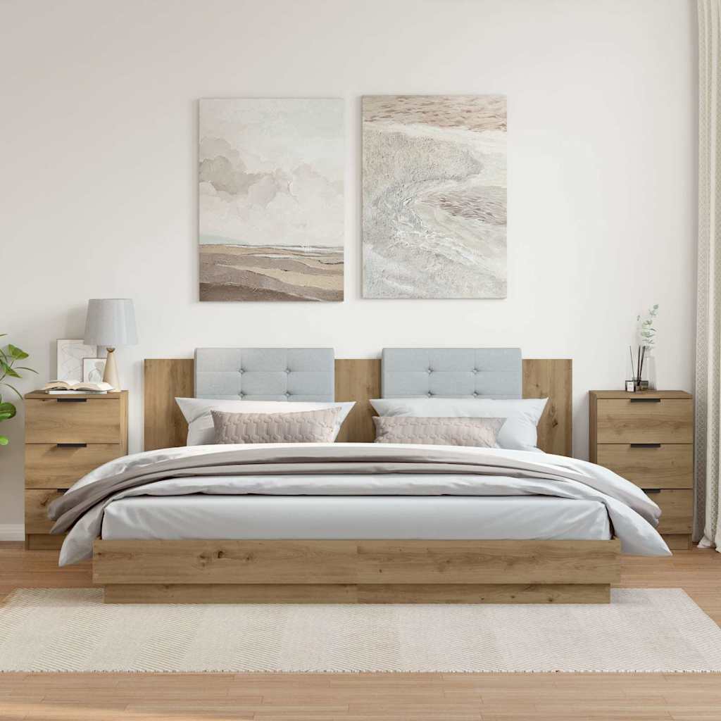 Nachttische 2 Stk. Artisan-Eiche 40x36x65 cm Holzwerkstoff