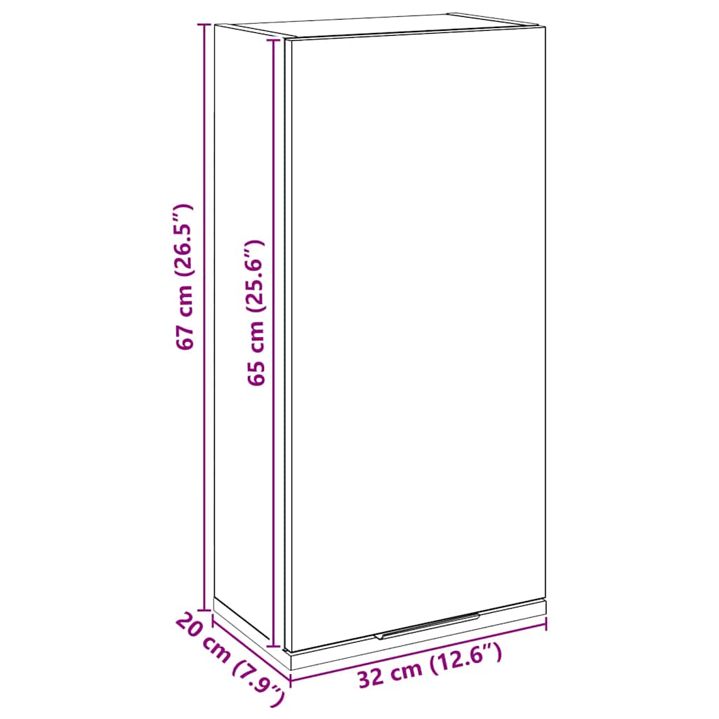 Wand-Badschrank Artisan-Eiche 32x20x67 cm