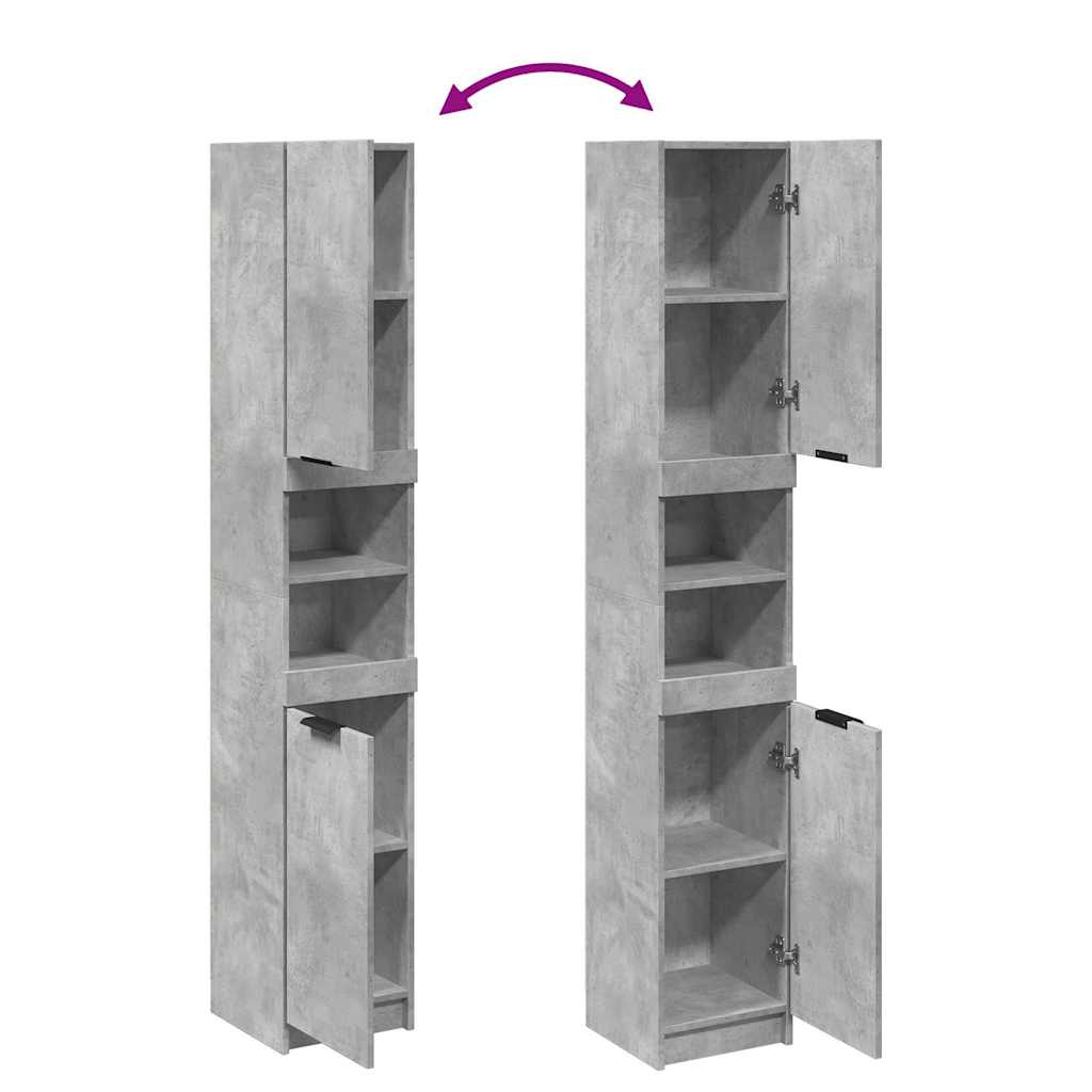Badschrank Betongrau 32x34x188,5 cm Holzwerkstoff