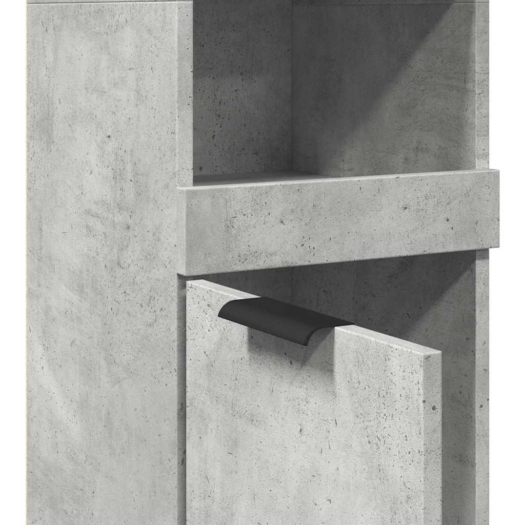 Badschrank Betongrau 32x34x188,5 cm Holzwerkstoff