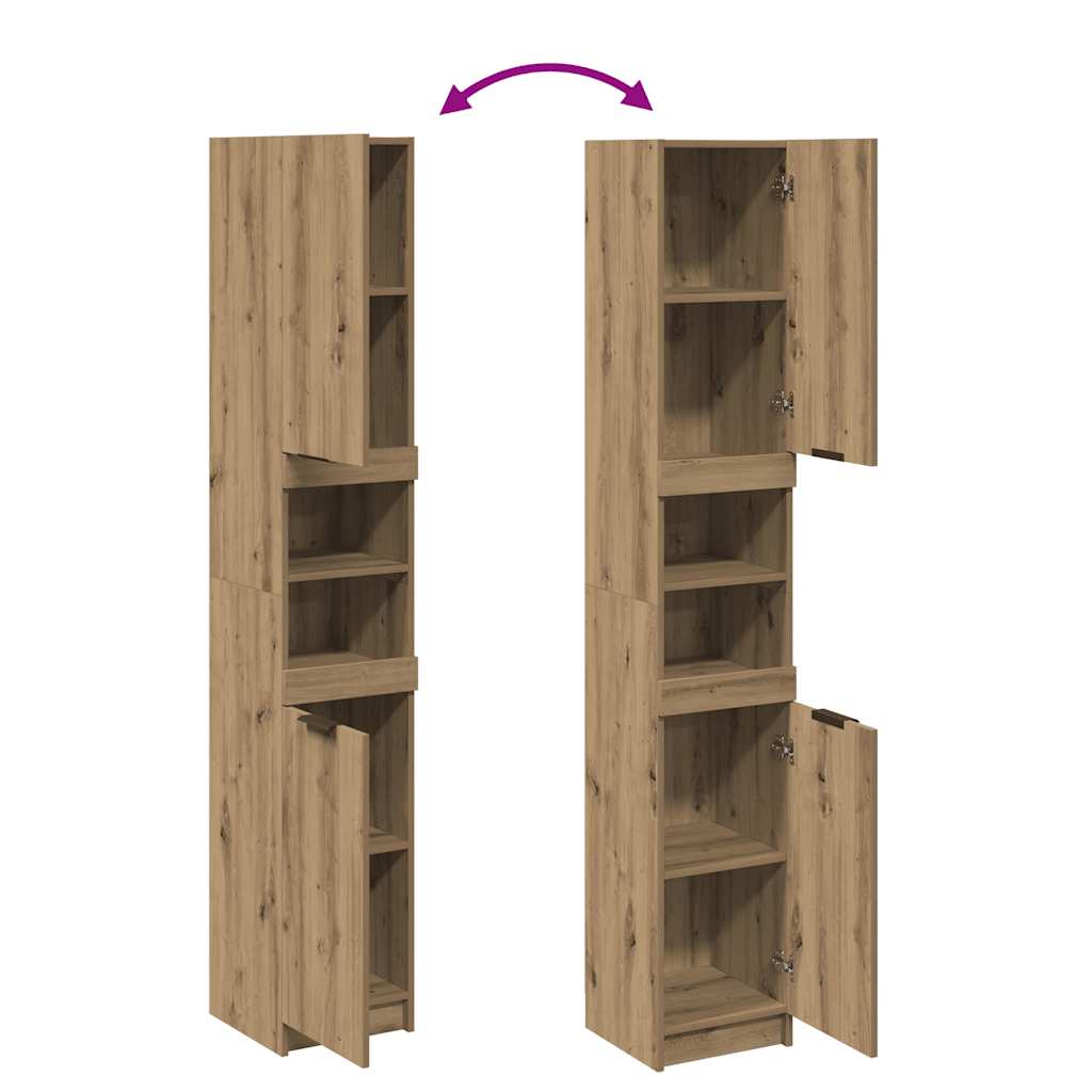 Badschrank Artisan-Eiche 32x34x188,5 cm Holzwerkstoff