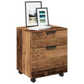 Mobiler Aktenschrank mit Rollen Altholz 45x38x54 cm
