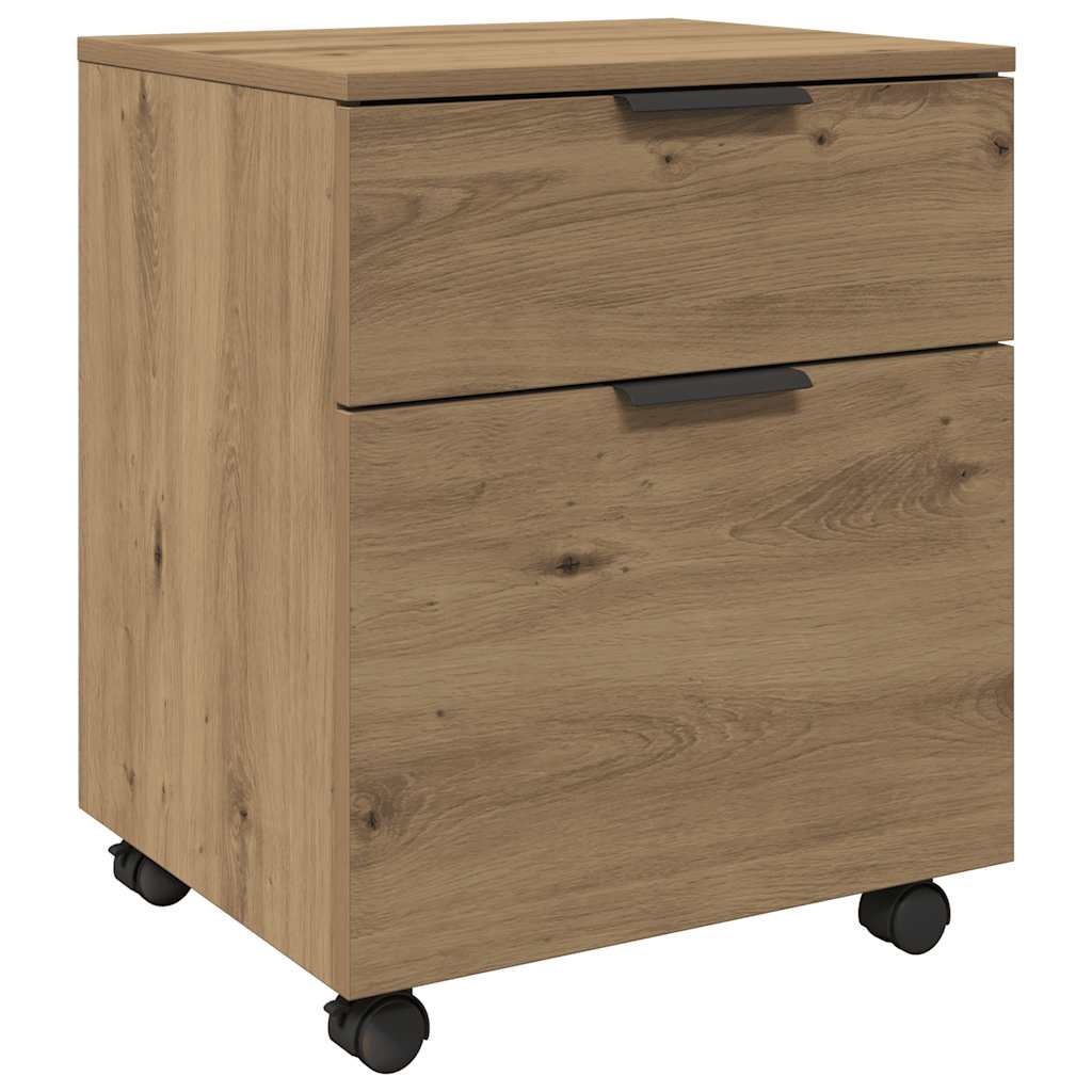 Mobiler Aktenschrank mit Rollen Artisan Eichen-Optik 45x38x54cm