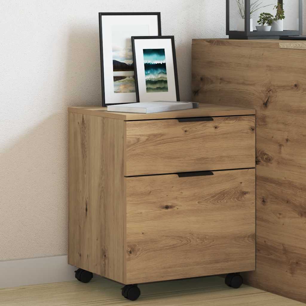 Mobiler Aktenschrank mit Rollen Artisan Eichen-Optik 45x38x54cm