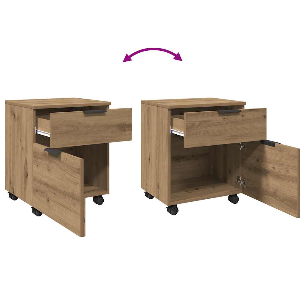 Mobiler Aktenschrank mit Rollen Artisan Eichen-Optik 45x38x54cm