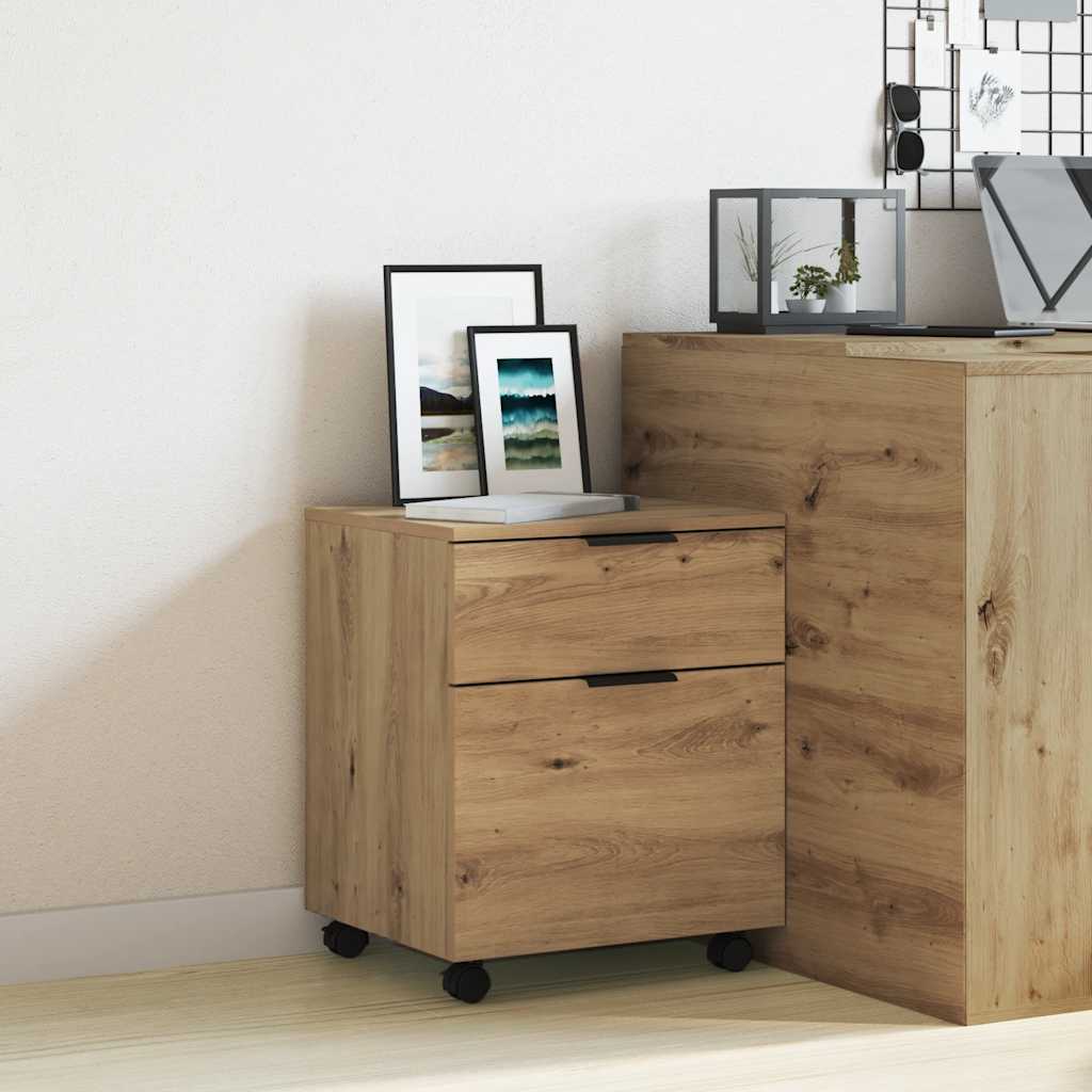 Mobiler Aktenschrank mit Rollen Artisan Eichen-Optik 45x38x54cm