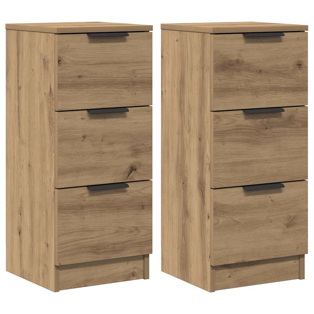 Sideboards 2 Stk. Artisan-Eiche 30x30x70 cm Holzwerkstoff