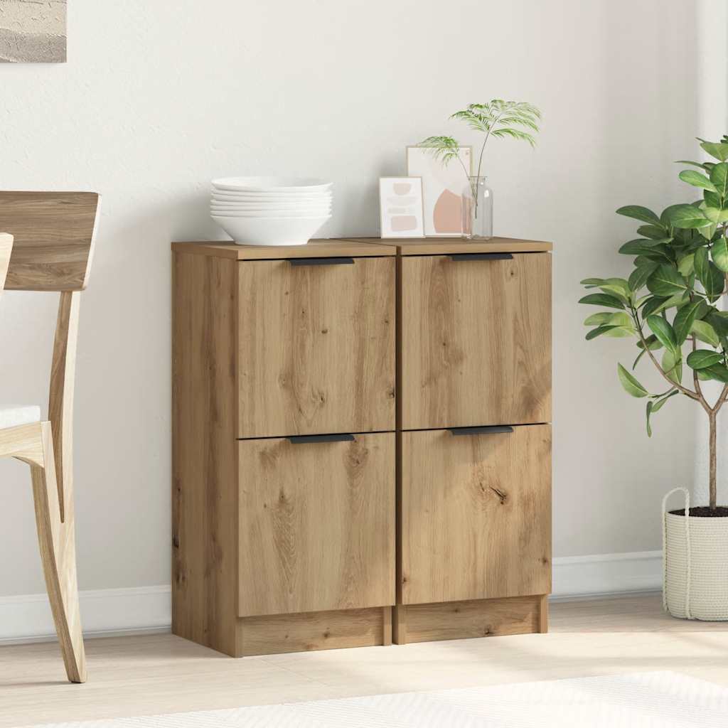 Sideboards 2 Stk. Artisan-Eiche 30x30x70 cm Holzwerkstoff