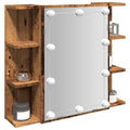Spiegelschrank mit LED Altholz 70x16,5x60 cm