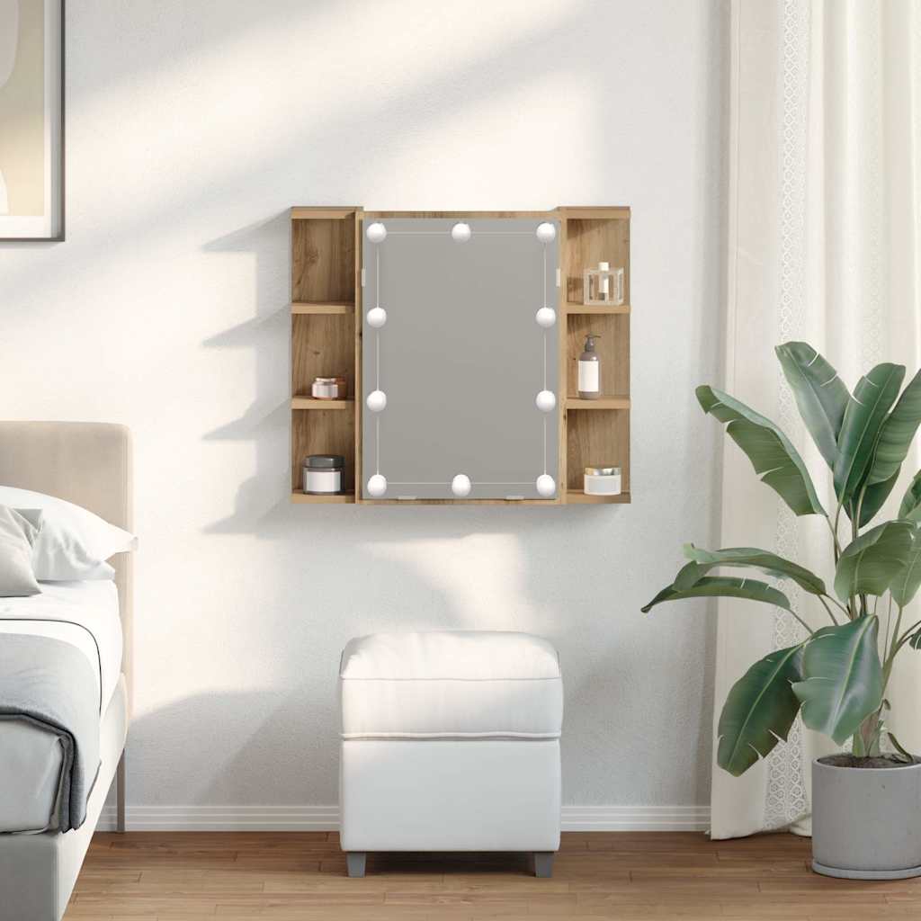 Spiegelschrank mit LED Artisan Eichen-Optik 70x16,5x60 cm