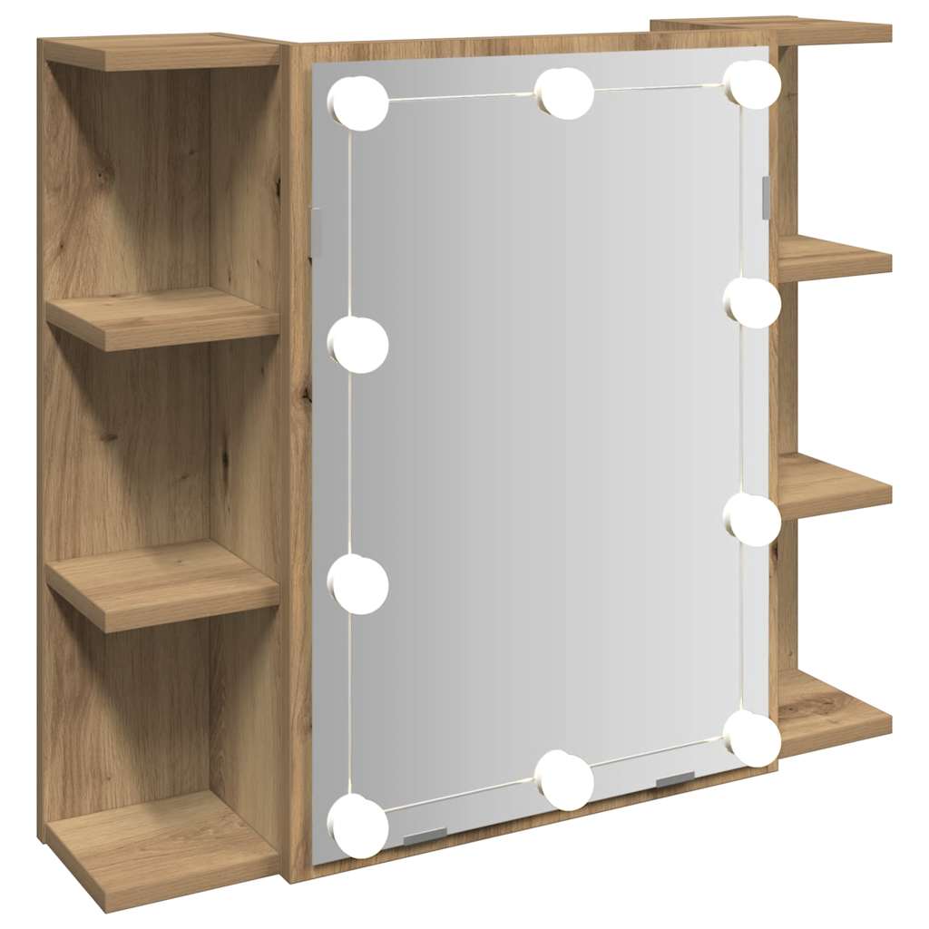 Spiegelschrank mit LED Artisan Eichen-Optik 70x16,5x60 cm
