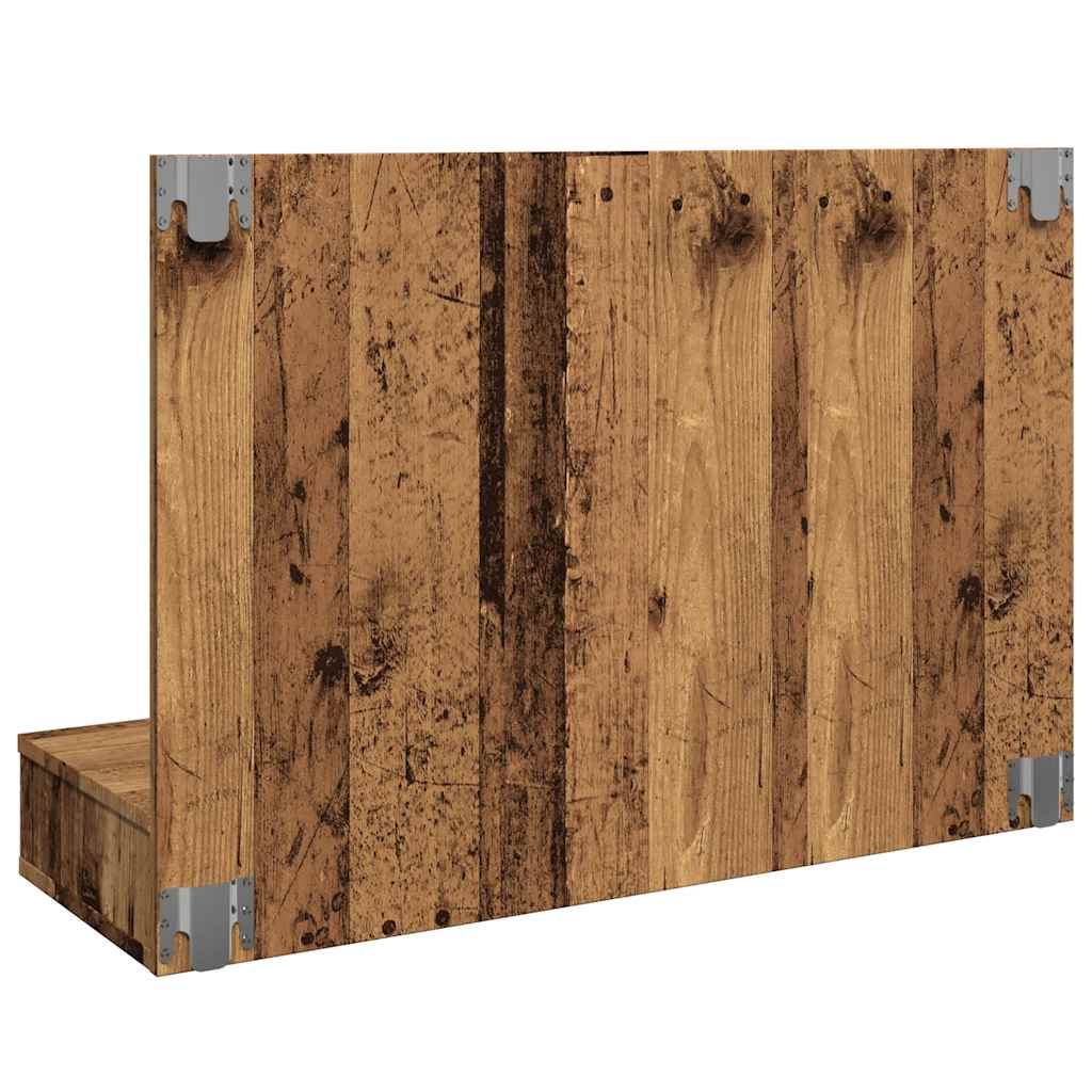 Spiegelschrank mit LED Altholz 90x31,5x62 cm
