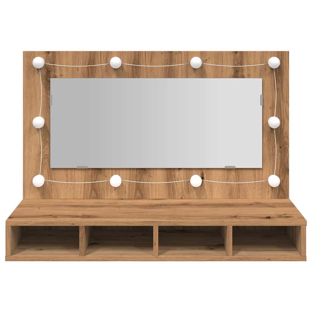 Spiegelschrank mit LED Artisan-Eiche 90 x 31,5 x 62 cm