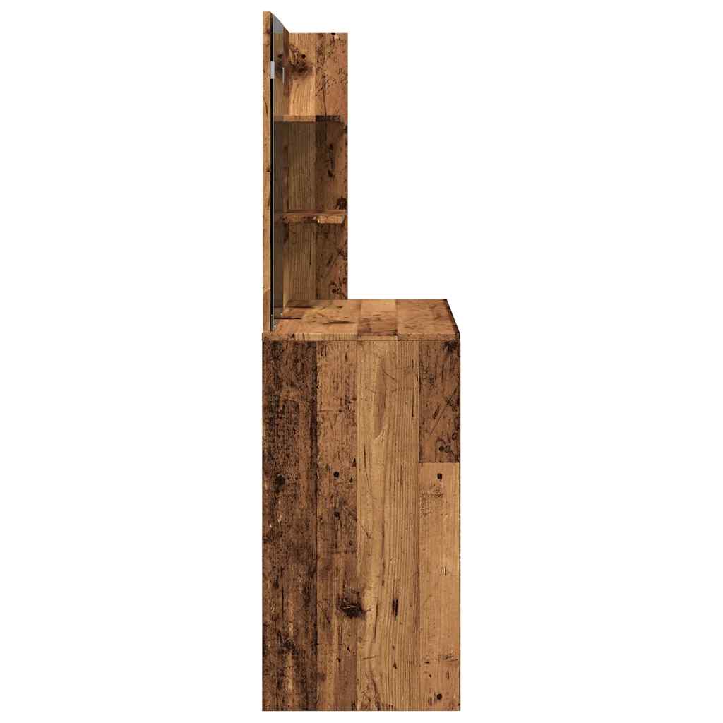 Schminktisch mit Spiegel Altholz-Optik 74,5x40x141 cm