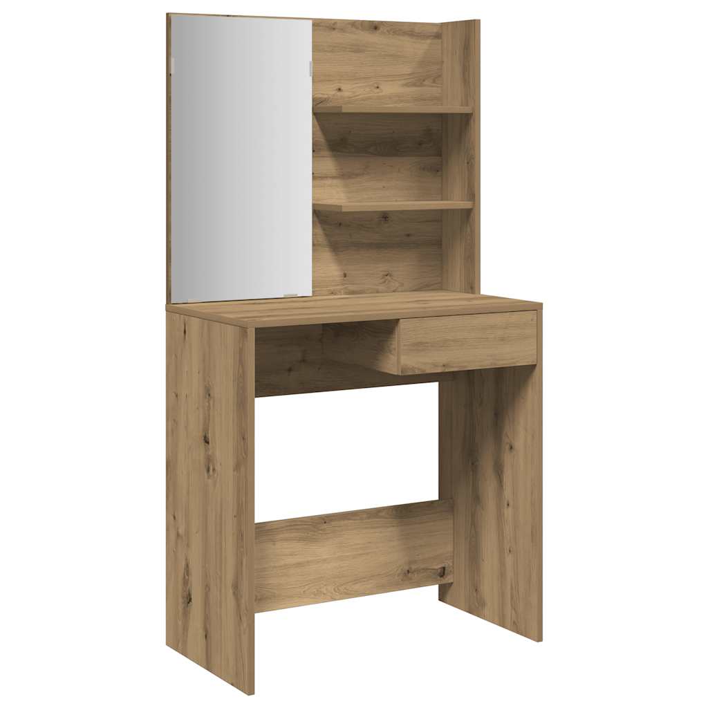 Schminktisch mit Spiegel Artisan-Eiche 74,5x40x141 cm