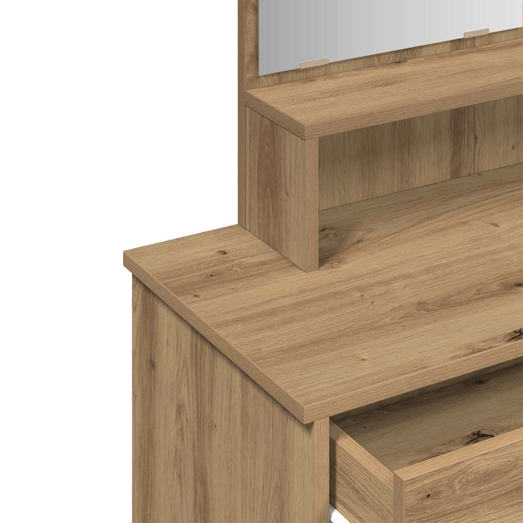 Schminktisch mit Spiegel Artisan-Eiche 86,5x35x136 cm