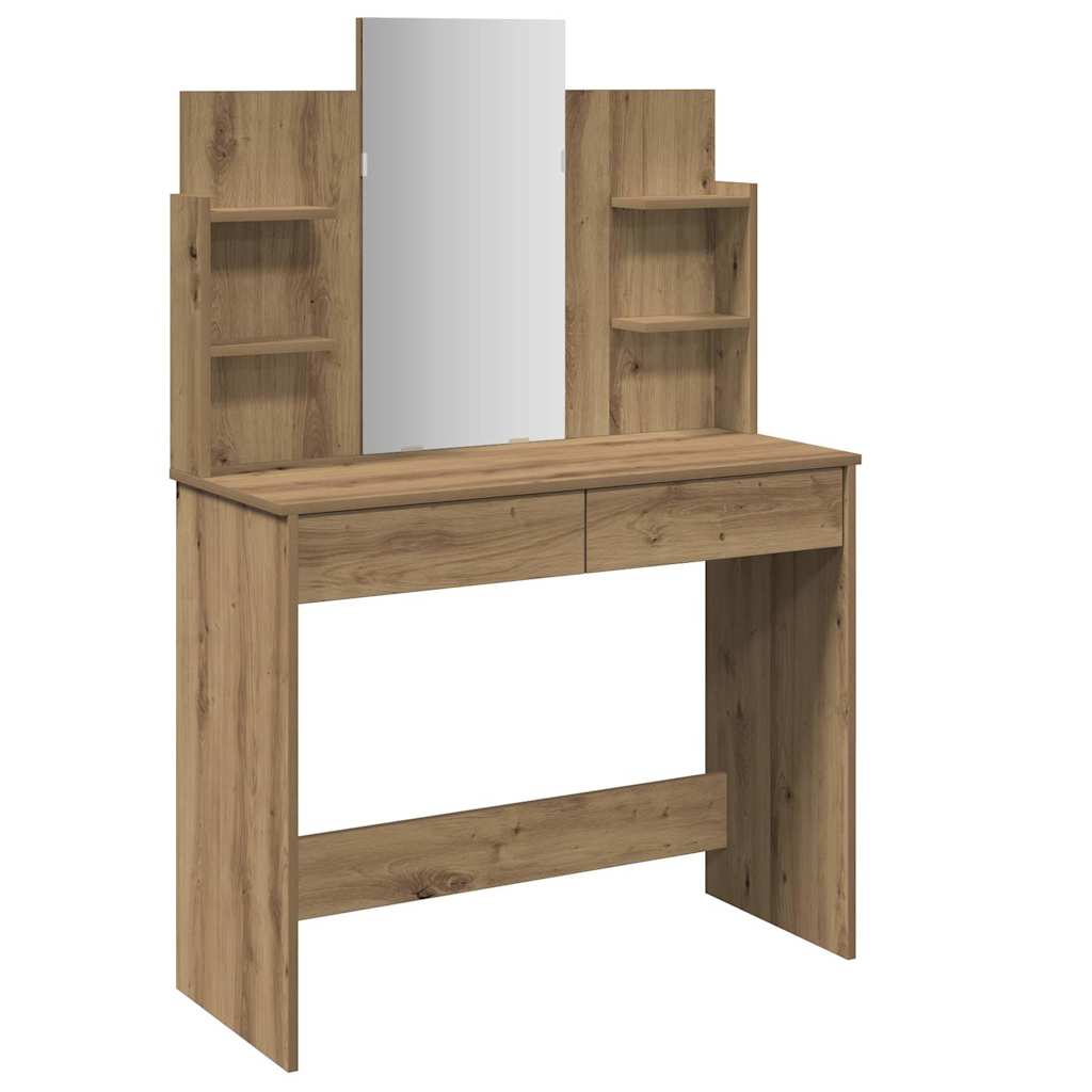 Schminktisch mit Spiegel Artisan-Eiche 96x39x142 cm