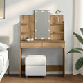 Schminktisch mit LED-Leuchten Artisan-Eiche 96x40x142 cm
