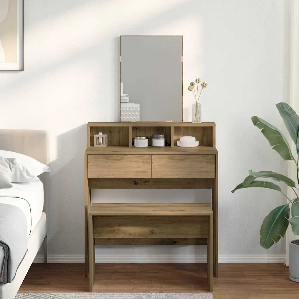 Schminkhocker Artisan-Eiche 70x35x45 cm Holzwerkstoff