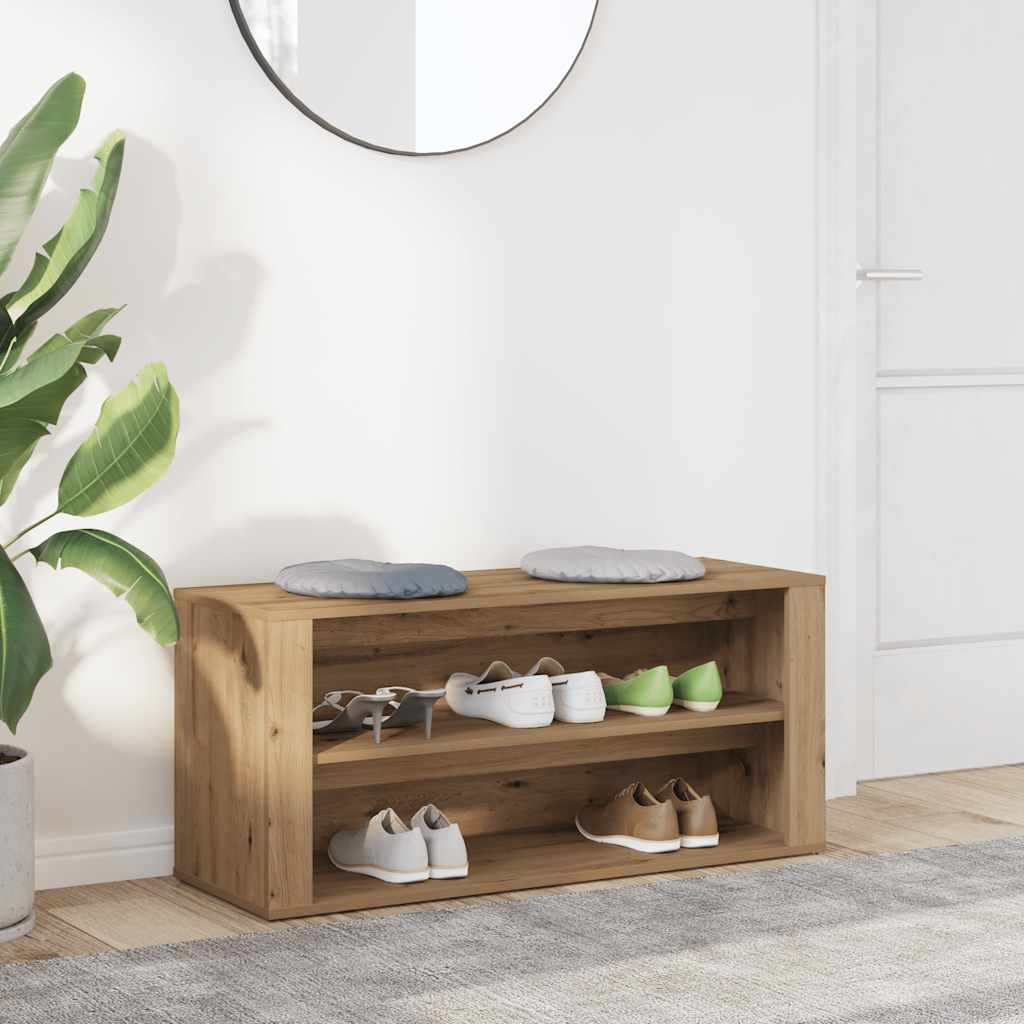 Schuhbank Artisan-Eiche 100x35x45 cm Holzwerkstoff