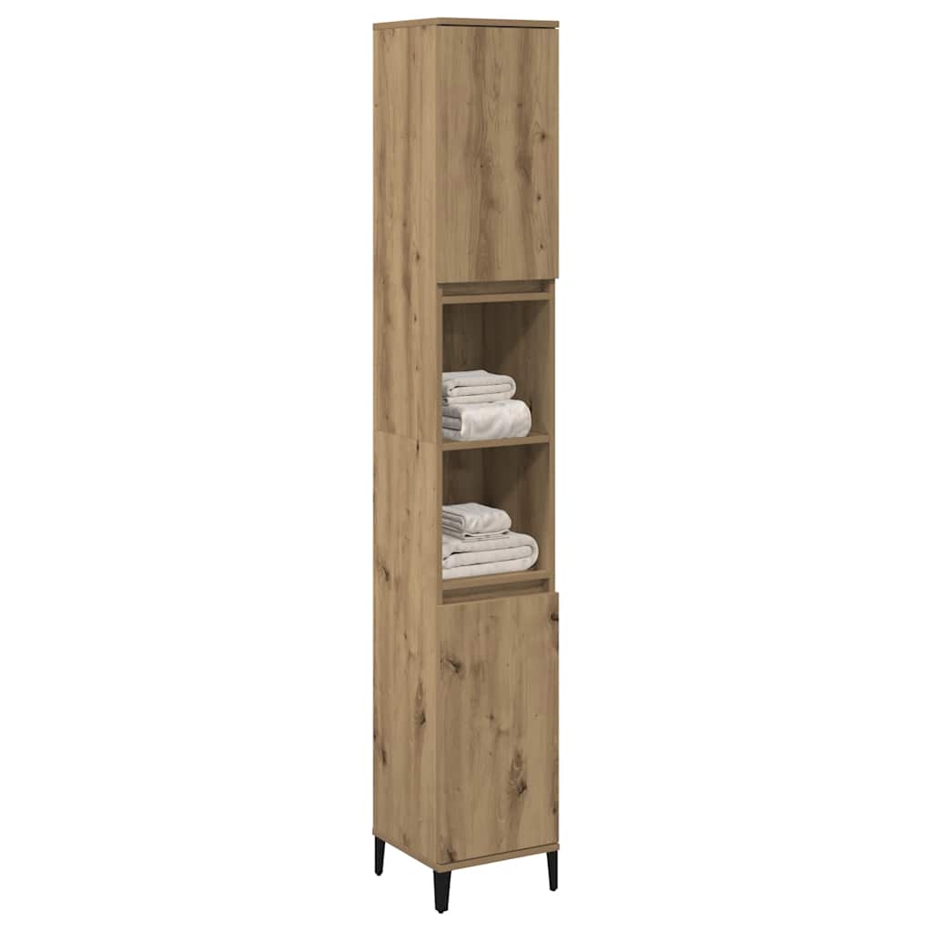 Badschrank Artisan-Eiche 30x30x190 cm Holzwerkstoff
