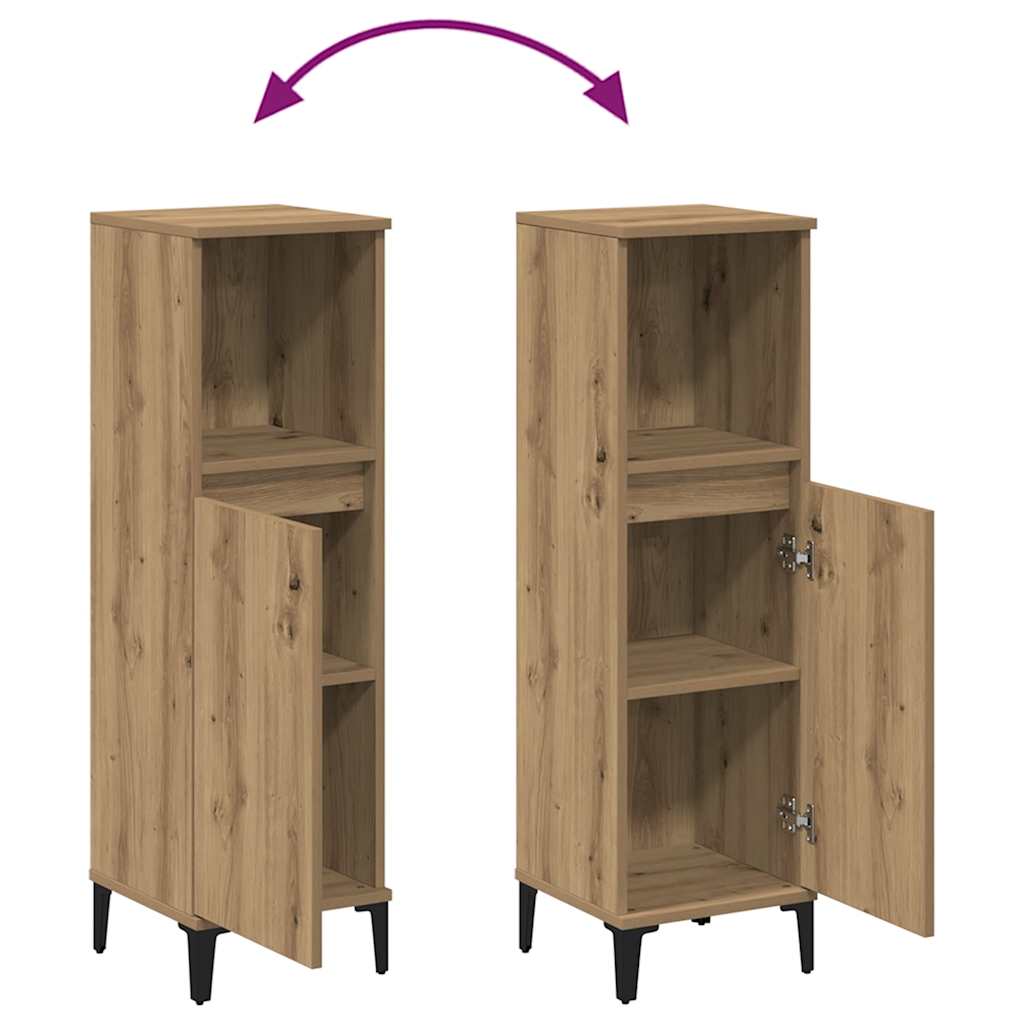 Badschrank Artisan-Eiche 30x30x100 cm Holzwerkstoff