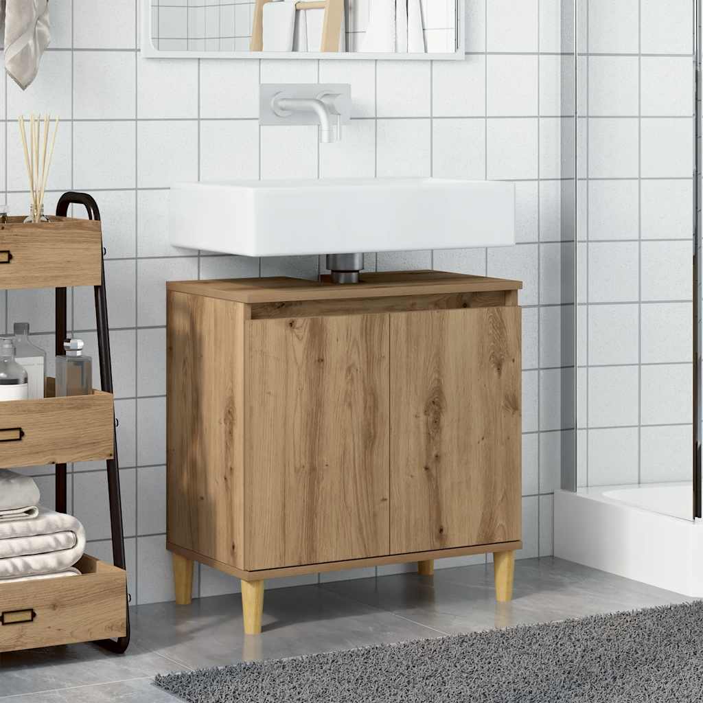 Waschbeckenunterschrank Artisan-Eiche 58x33x60 cm Holzwerkstoff