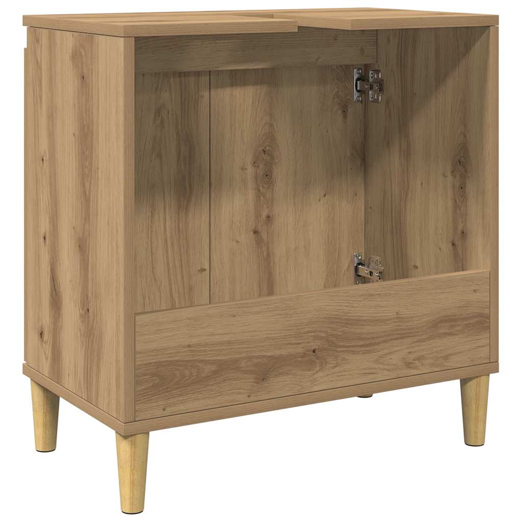 Waschbeckenunterschrank Artisan-Eiche 58x33x60 cm Holzwerkstoff