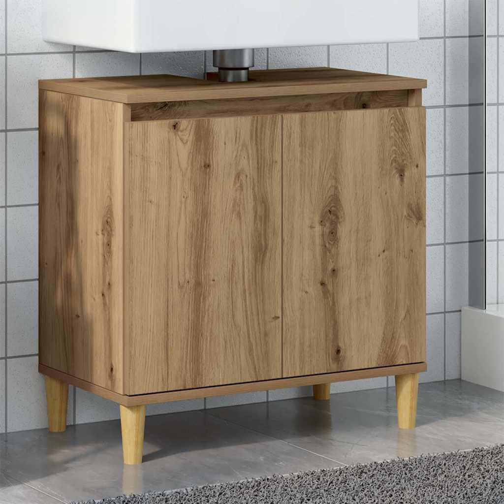 Waschbeckenunterschrank Artisan-Eiche 58x33x60 cm Holzwerkstoff
