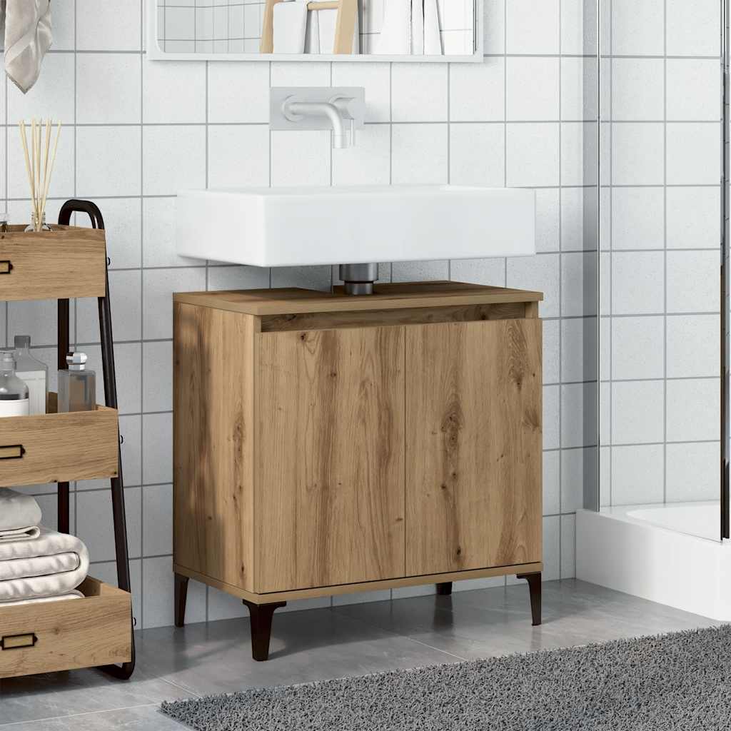 Waschbeckenunterschrank Artisan-Eiche 58x33x60 cm Holzwerkstoff