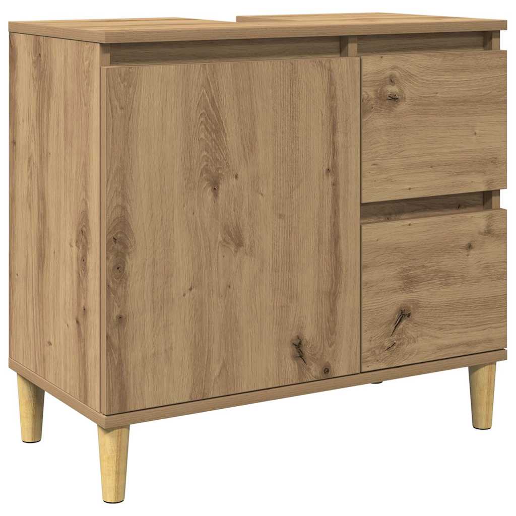 Waschbeckenunterschrank Artisan-Eiche 65x33x60 cm Holzwerkstoff